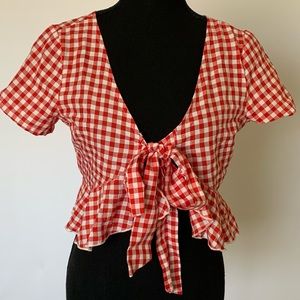 Vintage Red and White checkered top no tags